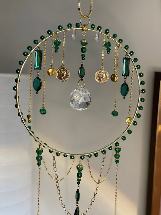 Emerald Victorian Crystal Suncatcher