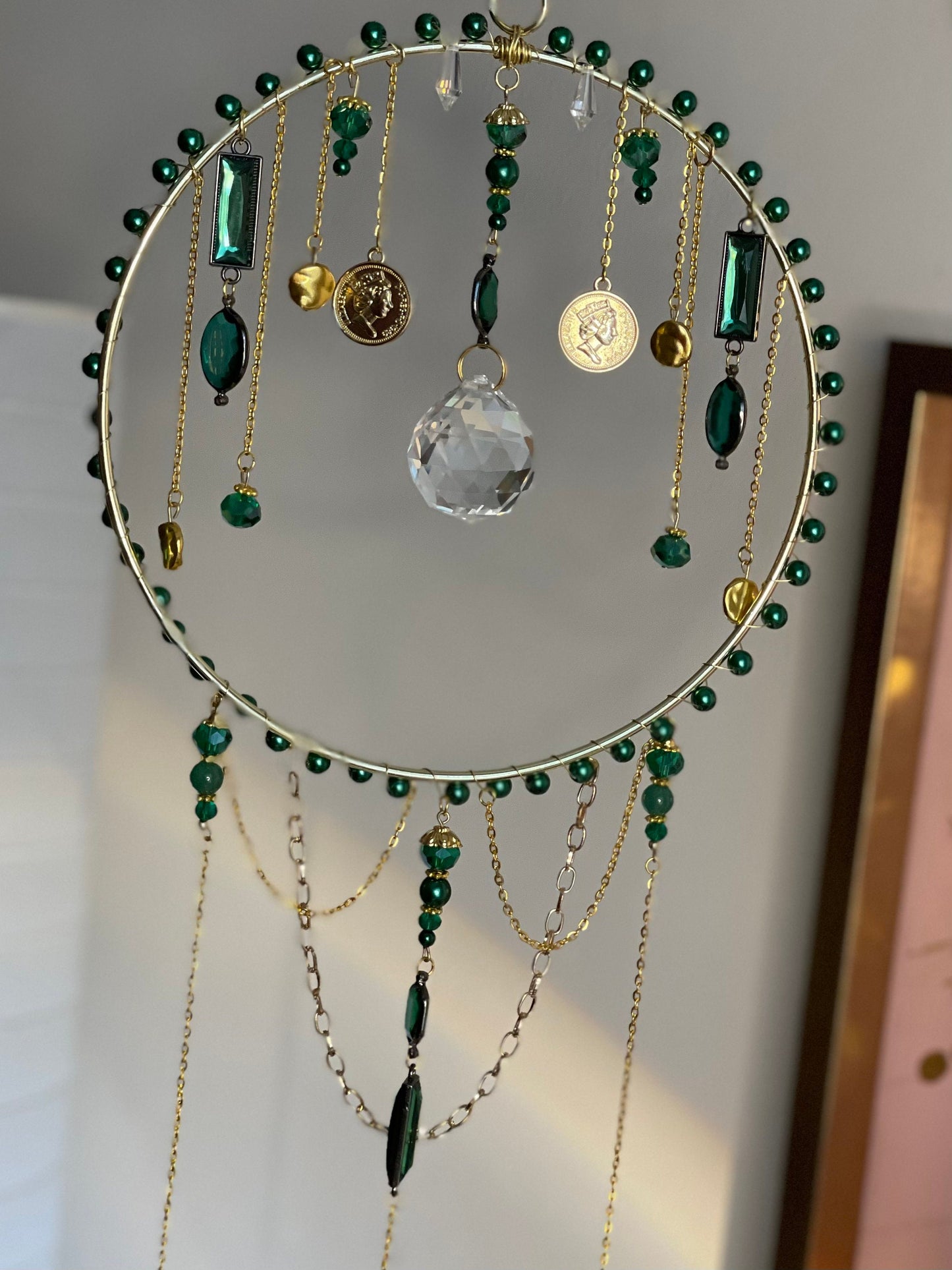 Emerald Victorian Crystal Suncatcher