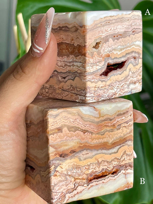 Drusy Crazy Lace Agate Square Block