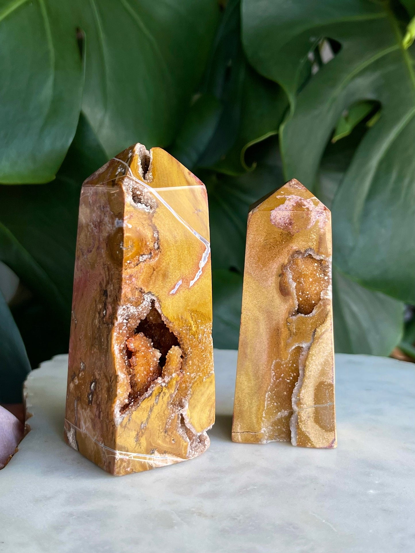 Drusy Jasper crystal obelisk tower