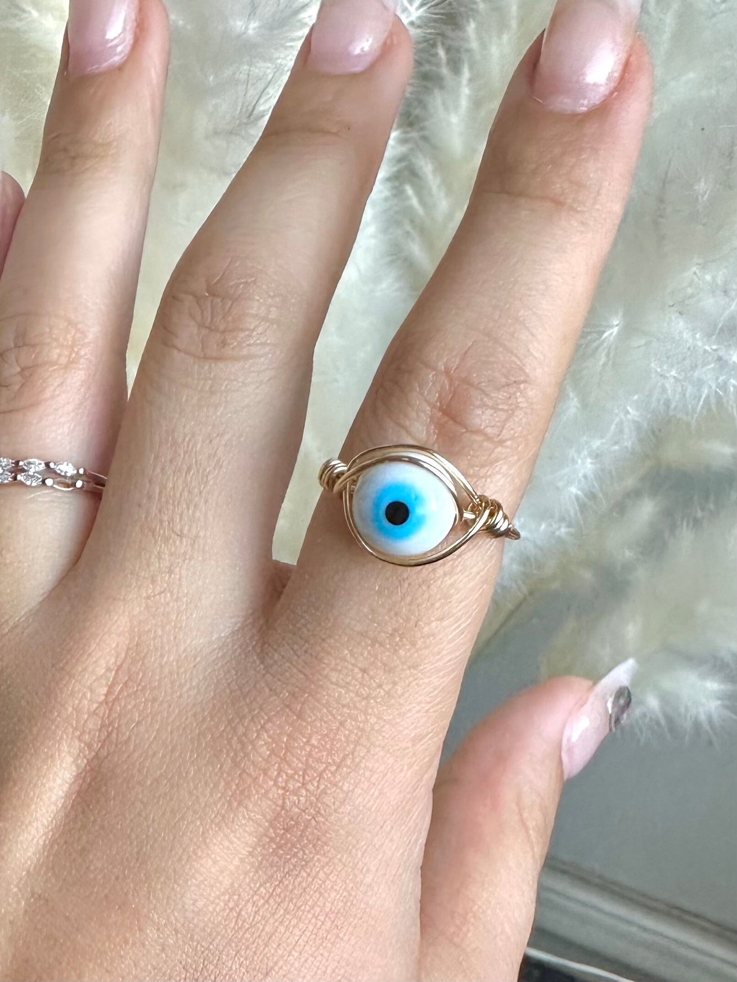 Blue Evil Eye Protection Ring