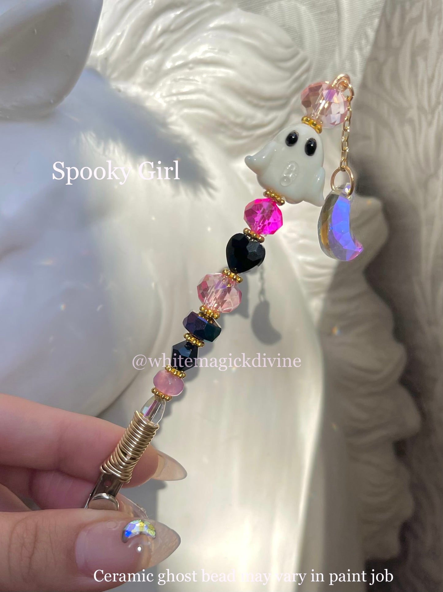 Crystal wand clips