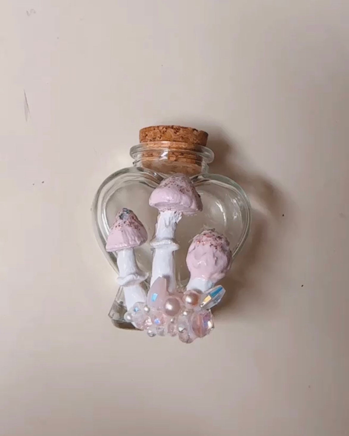 Pink Mushroom Stash Jar Container