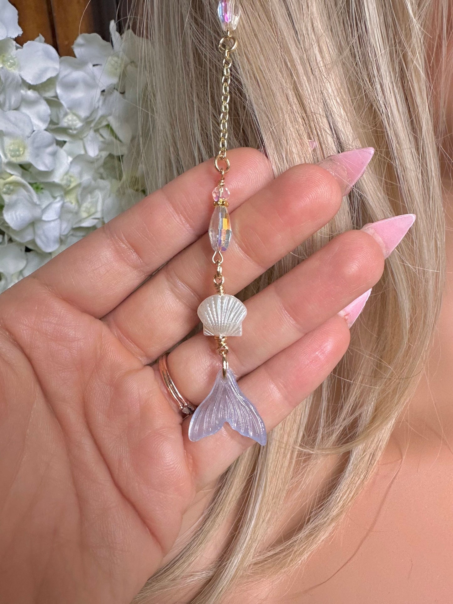 Mermaid Crystal Hair Charm Jewelry