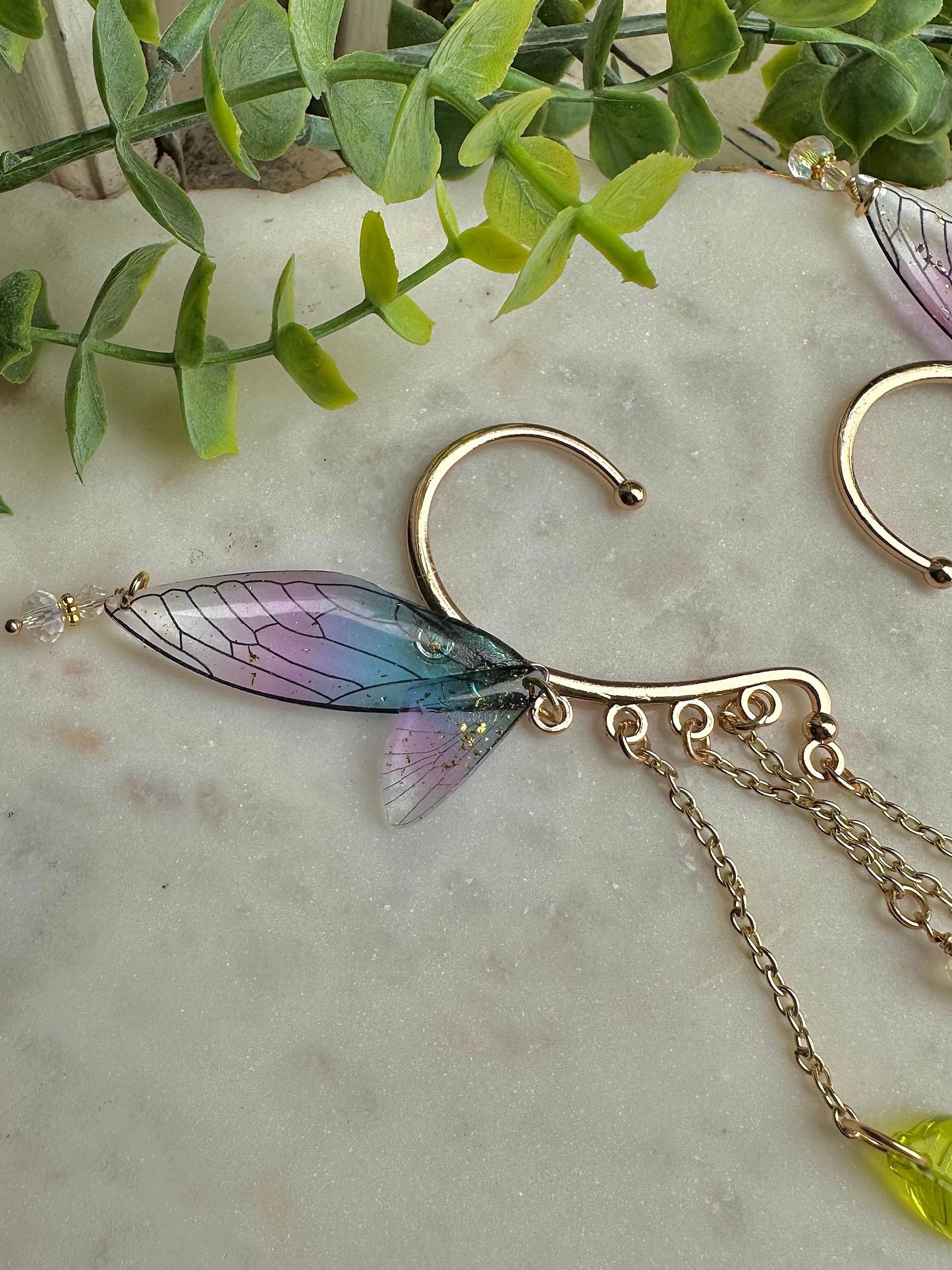 Fairy Wing Crystal Ear Cuffs