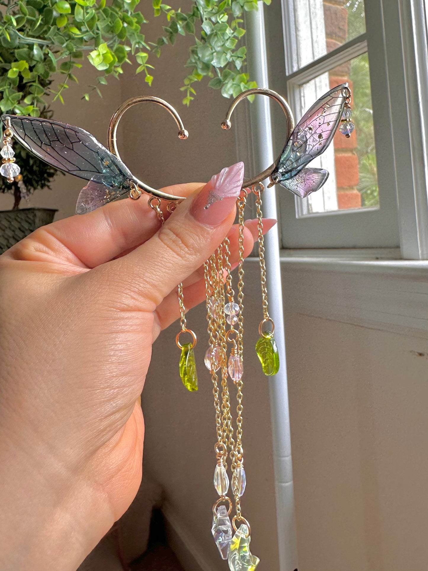 Fairy Wing Crystal Ear Cuffs