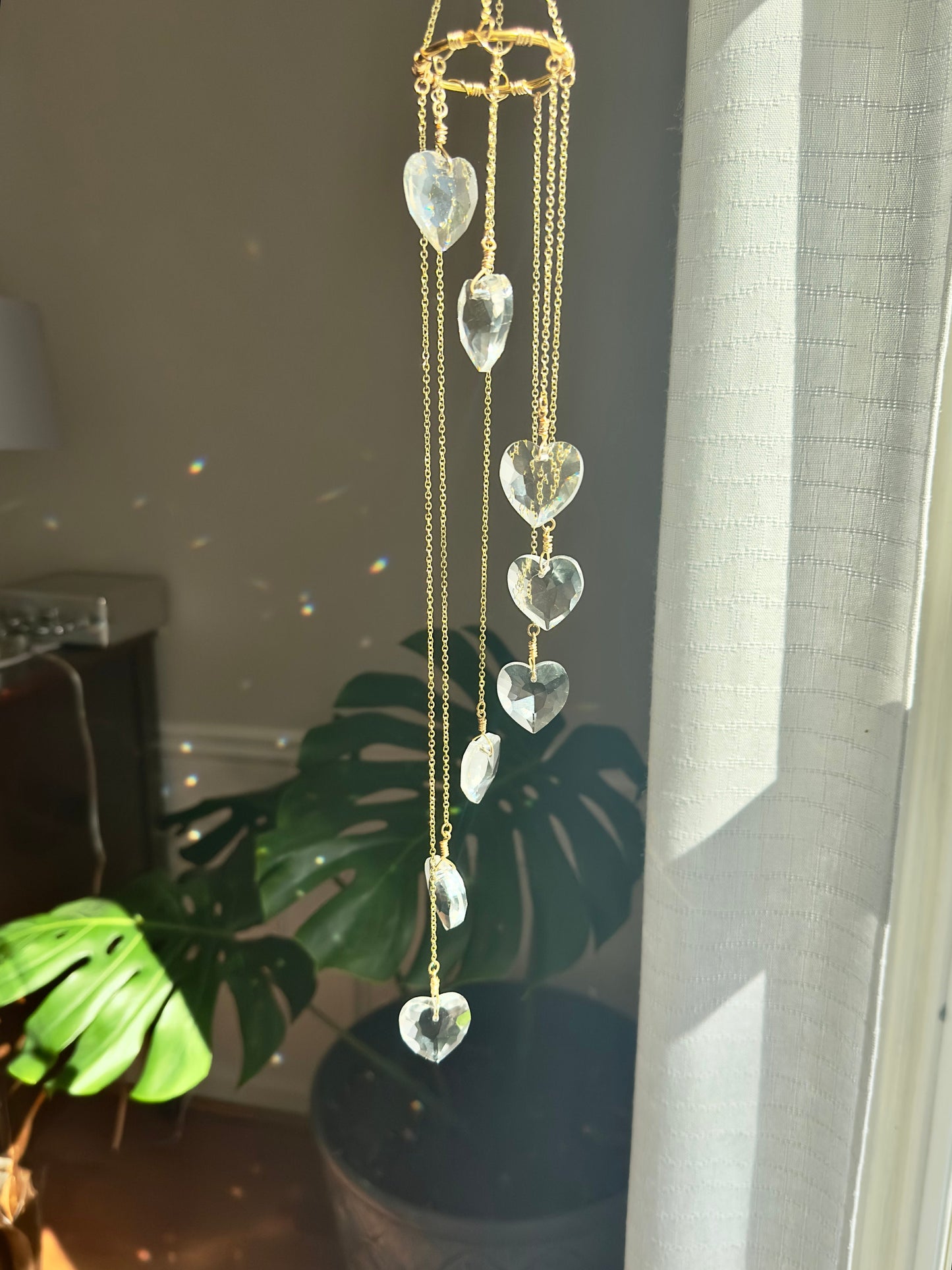 Sparkling Crystal Heart Sun Catcher | Rainbow Lights Maker | Window Home Decor | gifts for her