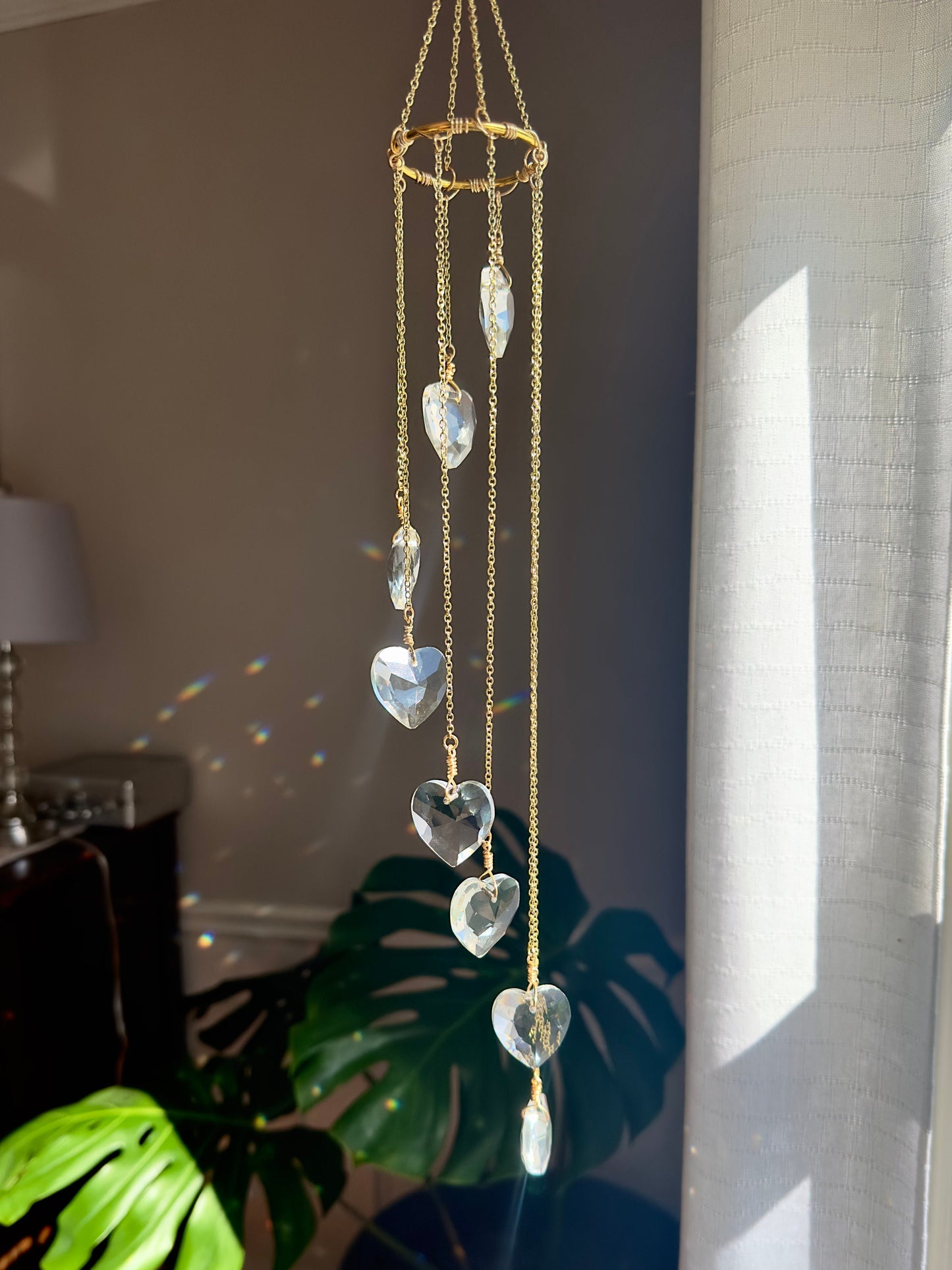 Sparkling Crystal Heart Sun Catcher | Rainbow Lights Maker | Window Home Decor | gifts for her